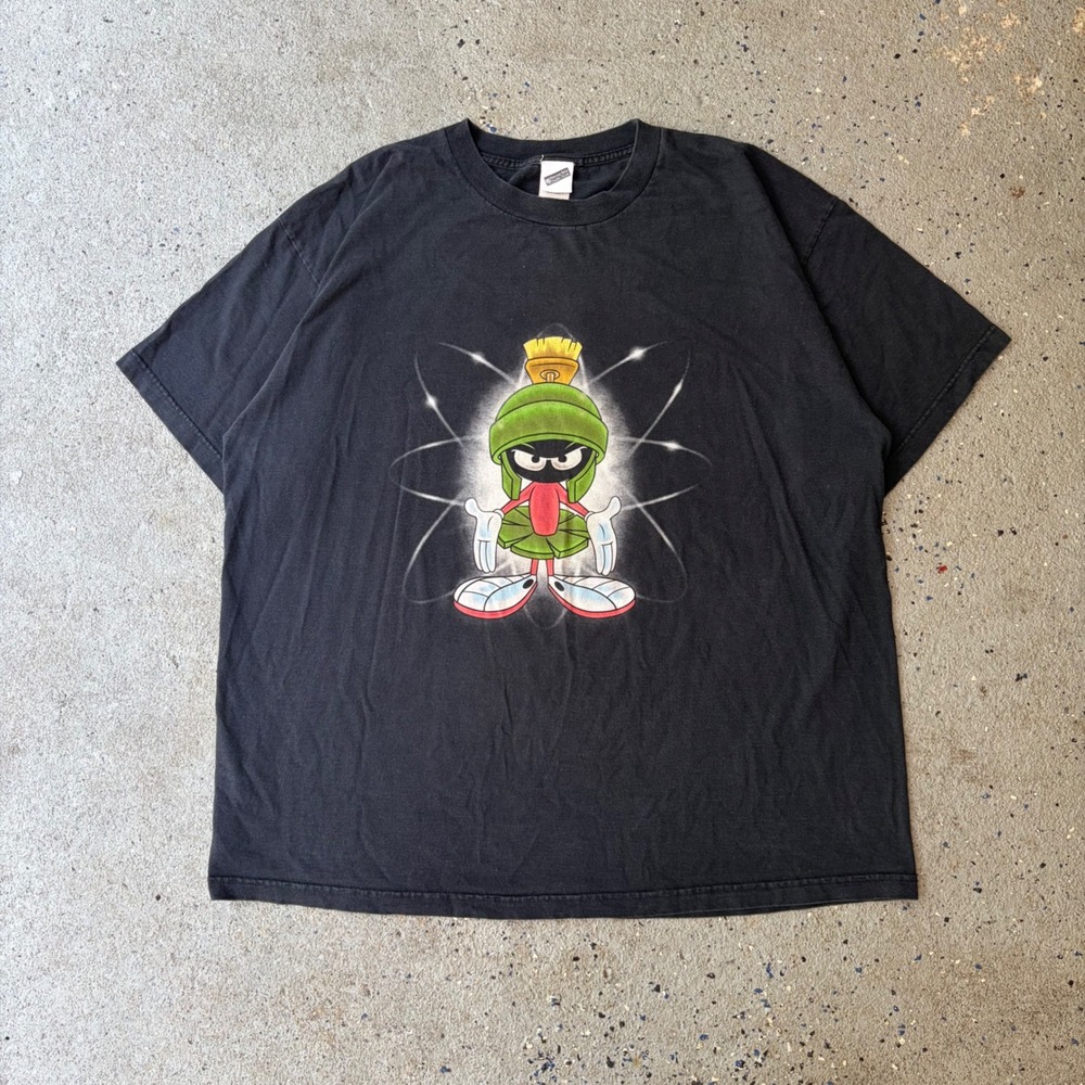 Vintage Warner Bros Studio Store Marvin the Martian T-Shirt Black XXL USA Made